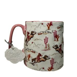 Pink Western Cowgirl by 10 Strawberry St BELLA Mug Western Cowgirl Boot NEW